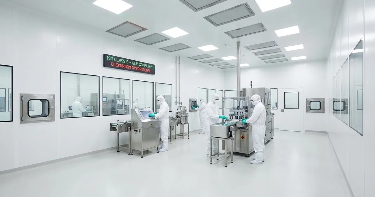 Panel cleanroom farmasi dengan permukaan halus dan sistem sambungan flush