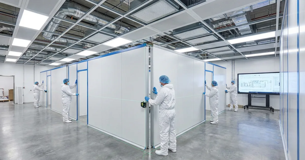Sistem panel dan filtrasi udara dalam fasilitas cleanroom farmasi