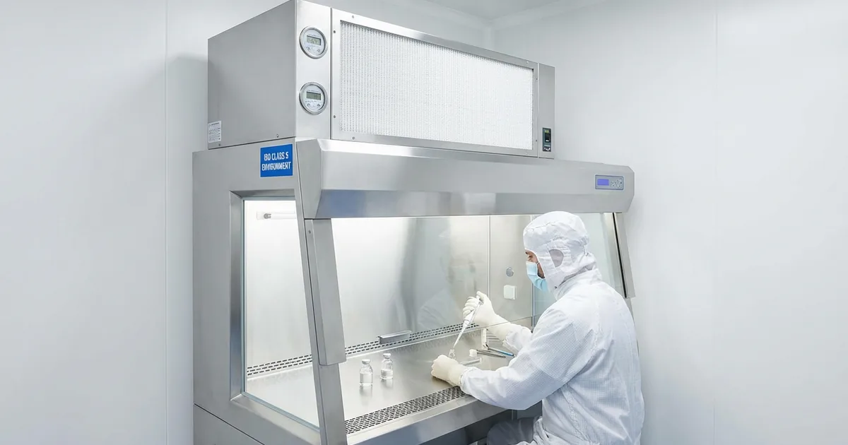 洁净室中的层流系统和HEPA过滤器