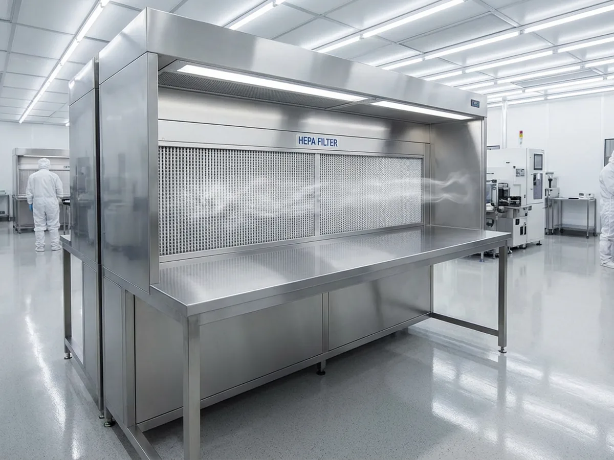 Horizontal Laminar Air Flow workbench di cleanroom semikonduktor