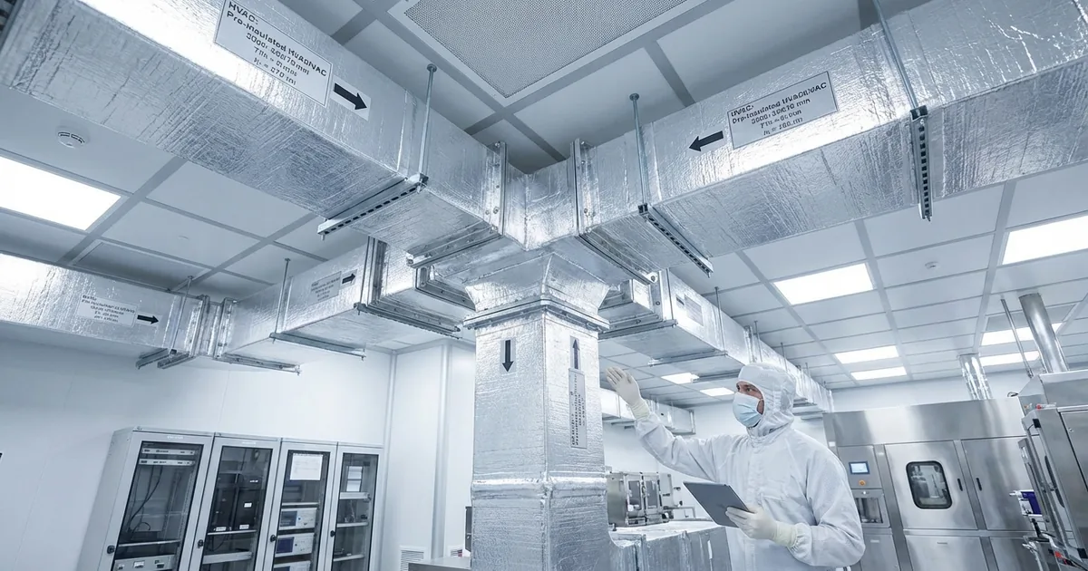 Instalasi pre-insulated ducting di cleanroom