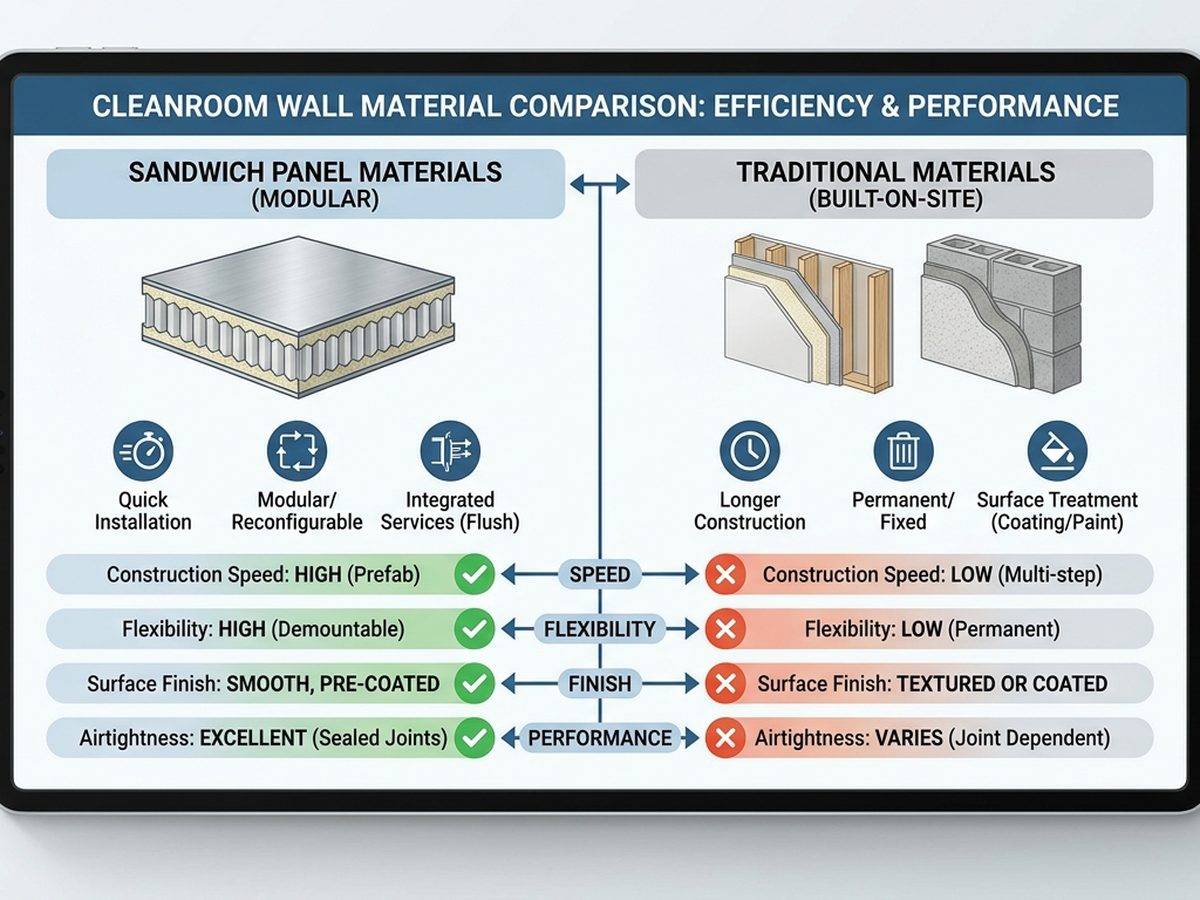 食品工业洁净室面板材料比较