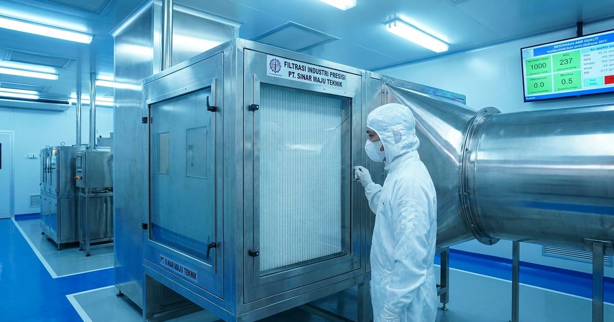 Sistem pre-filter dan HEPA filter dalam HVAC cleanroom
