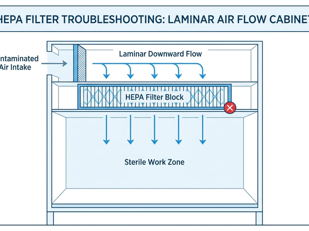 LAF HEPA filter troubleshooting diagram