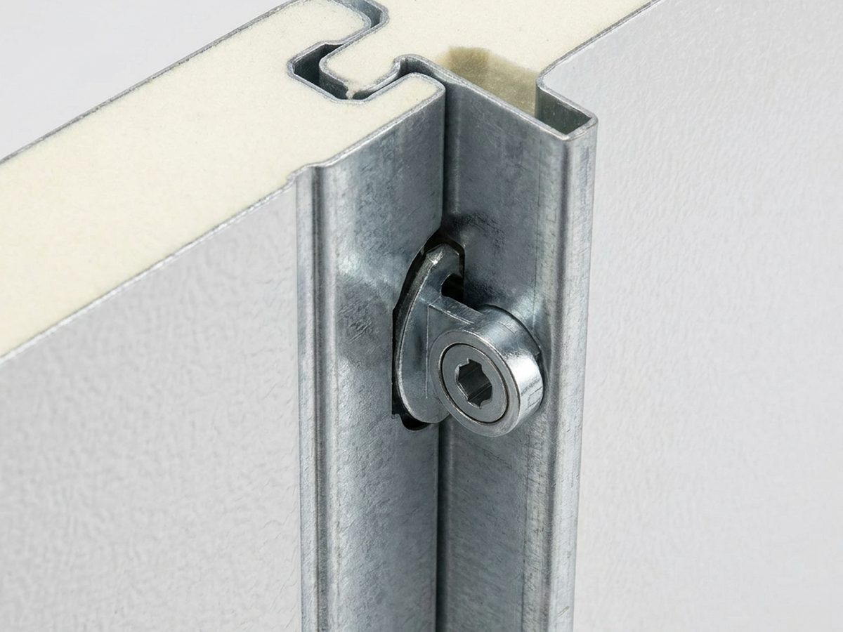 Detail sambungan camlock panel dinding cold storage