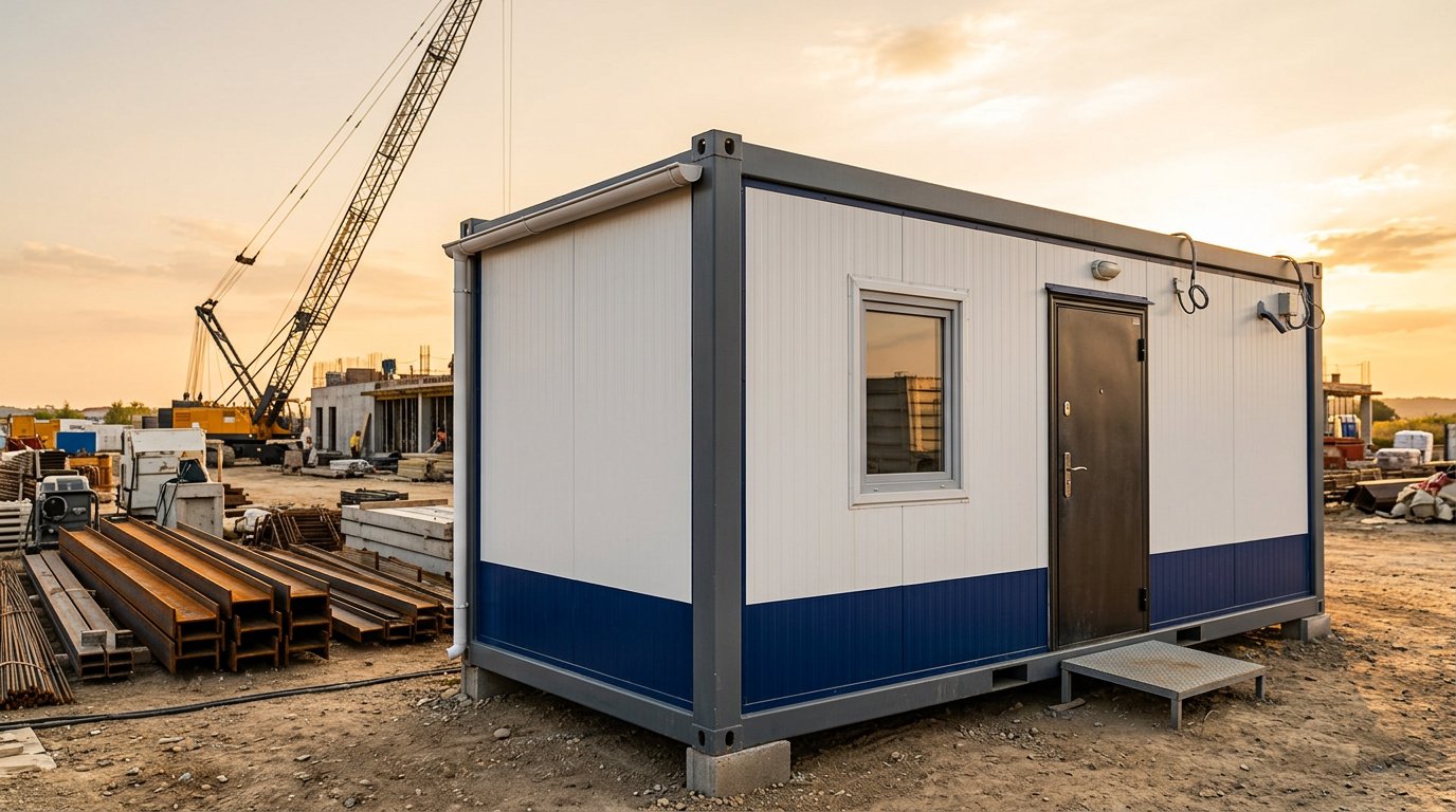 Kabin kontainer site office proyek konstruksi berdinding sandwich panel