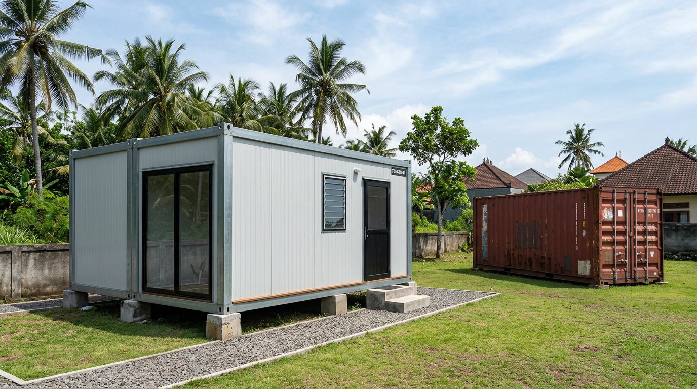 Perbandingan modul rumah sandwich panel dengan kontainer pengiriman bekas