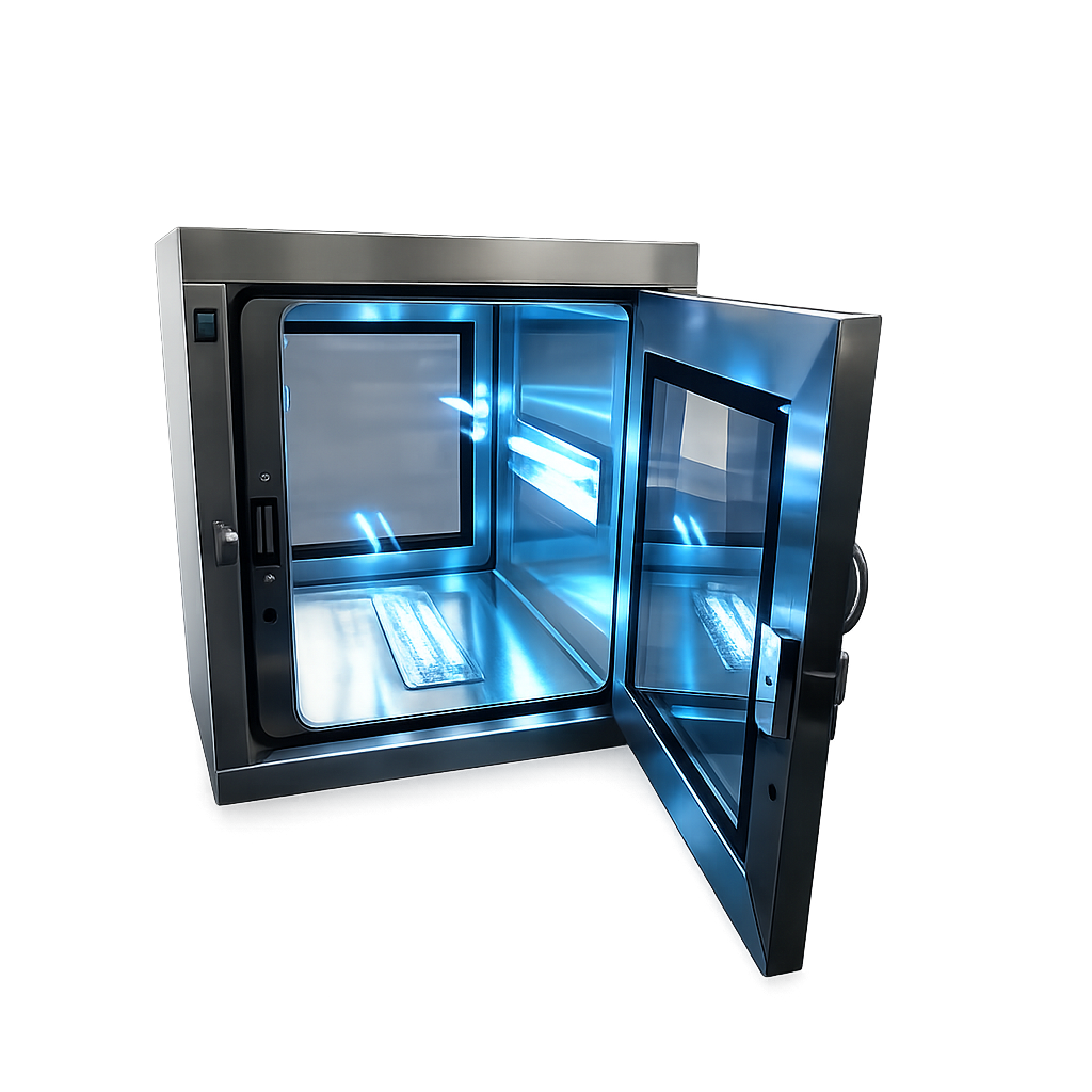 Pass box electronic interlock untuk laboratorium farmasi cleanroom