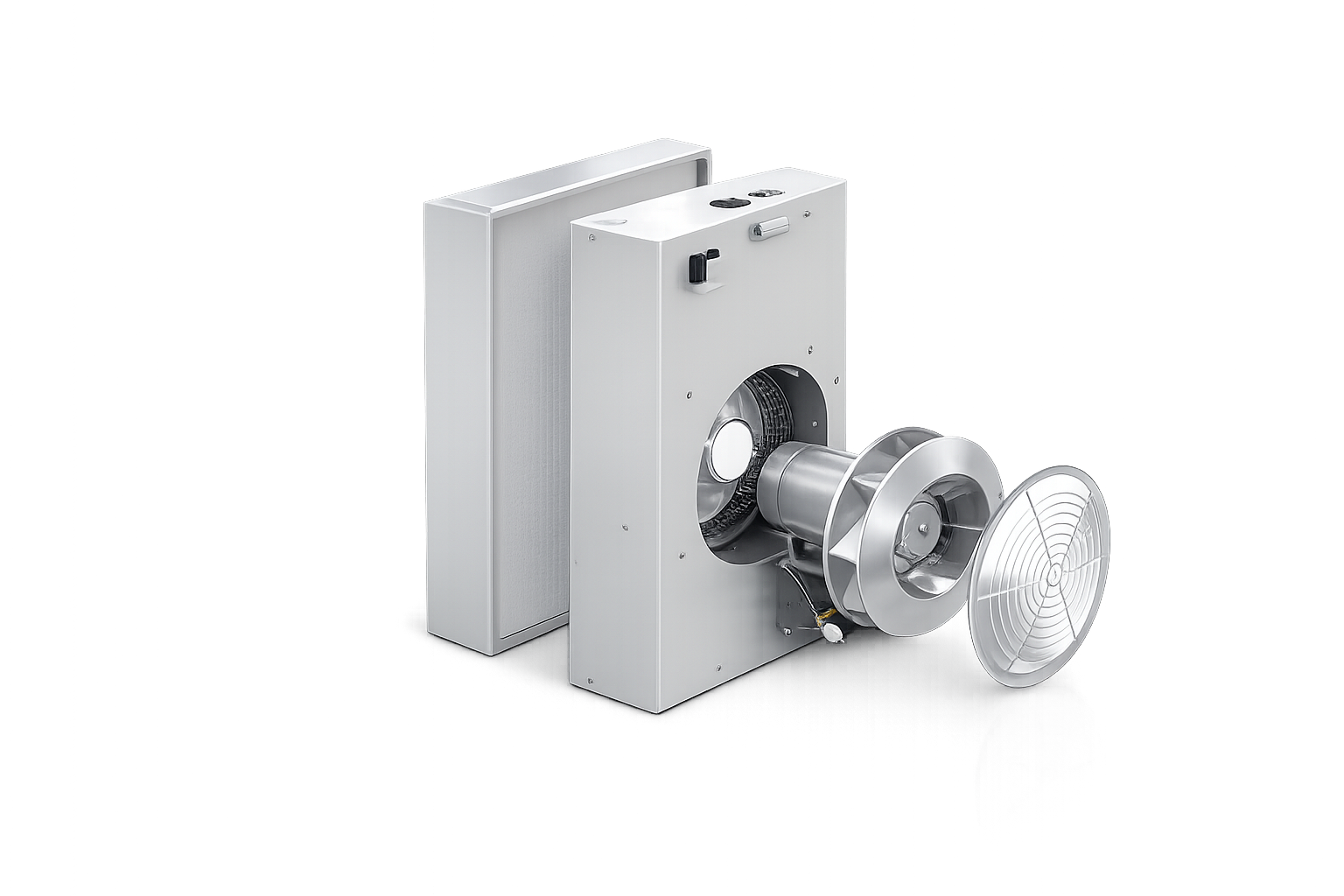 FFU fan filter unit untuk plafon cleanroom modular dengan kebutuhan noise lebih rendah